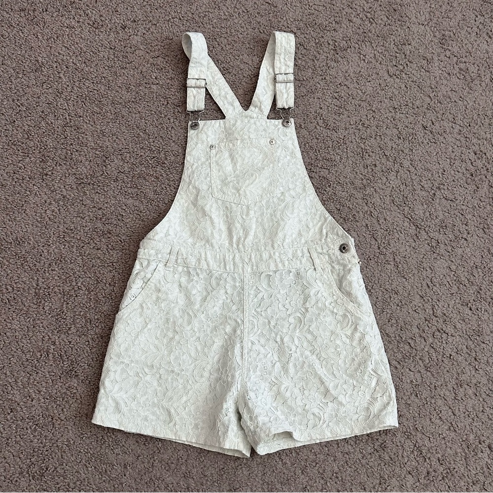 Guess Kids White Lace Shortall Girls L(14)